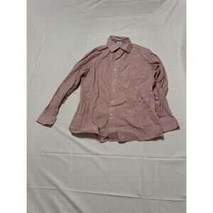 Brooks Brothers Mens 17-34 Casual Dress Shirt Red/White Stripe Milano Slim-Fit*